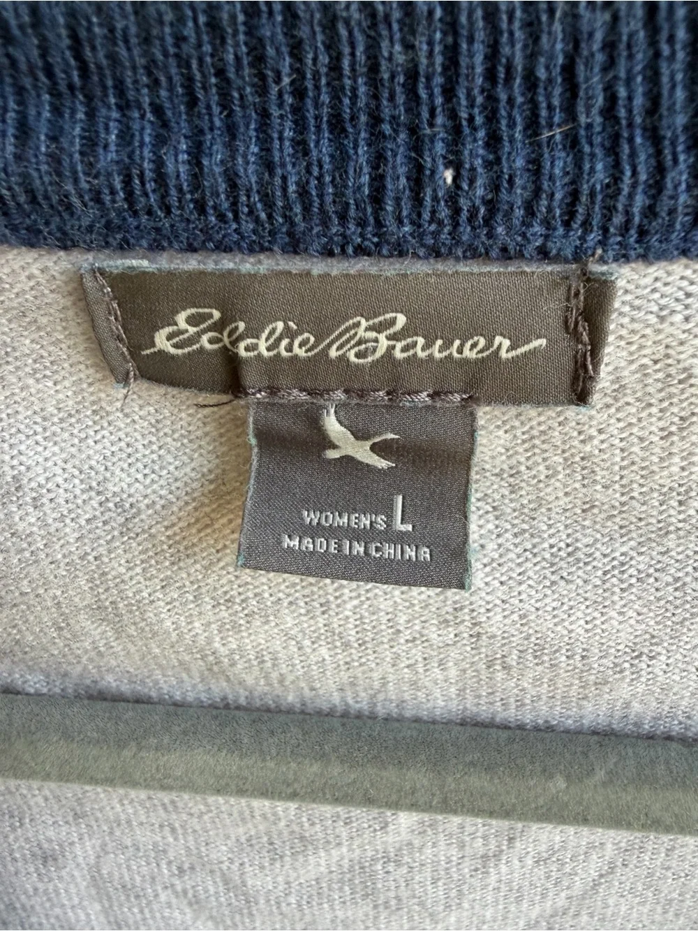 Eddie Bauer Colorblock Cardigan Sweater L Granny Coastal Grandpa Preppy